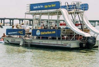 14 Person Double-Decker Pontoon with two waterslides in Destin Florida