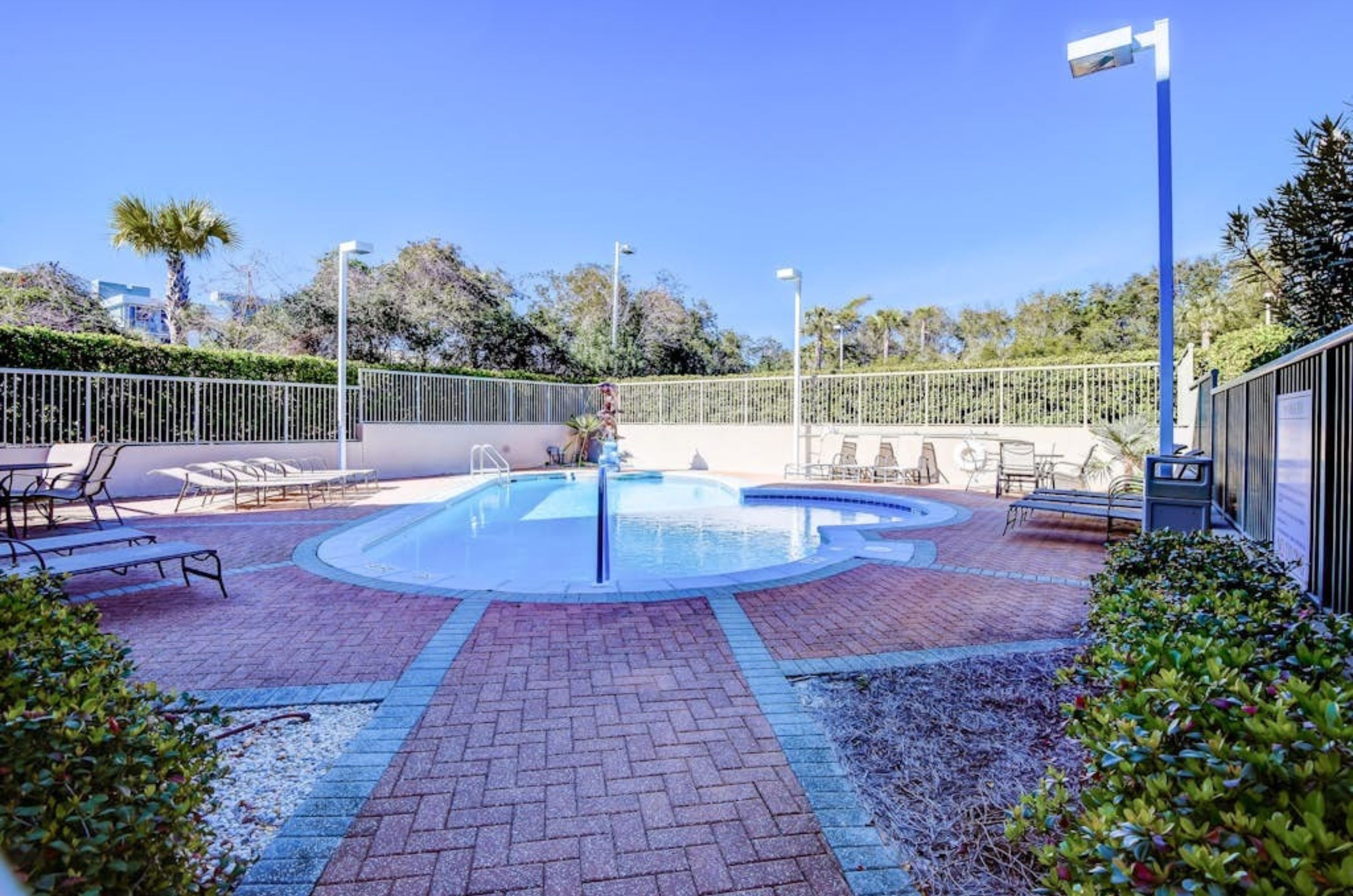 The outdoor pool and deck at Abacos on Highway 30A in Florida 