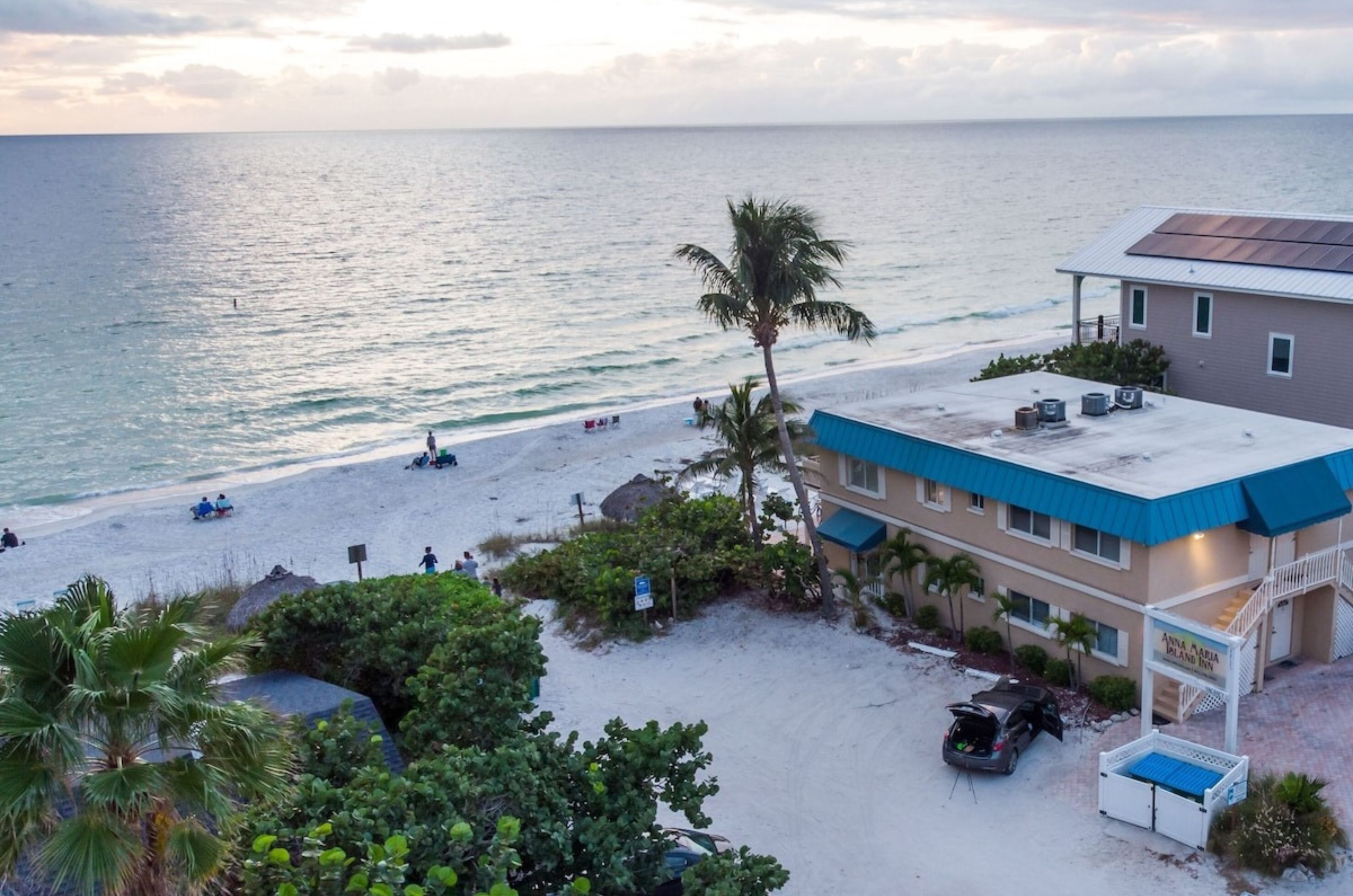 Aerial View of Anna Maria Island facing the Gulf in Bradenton Beach Florida 