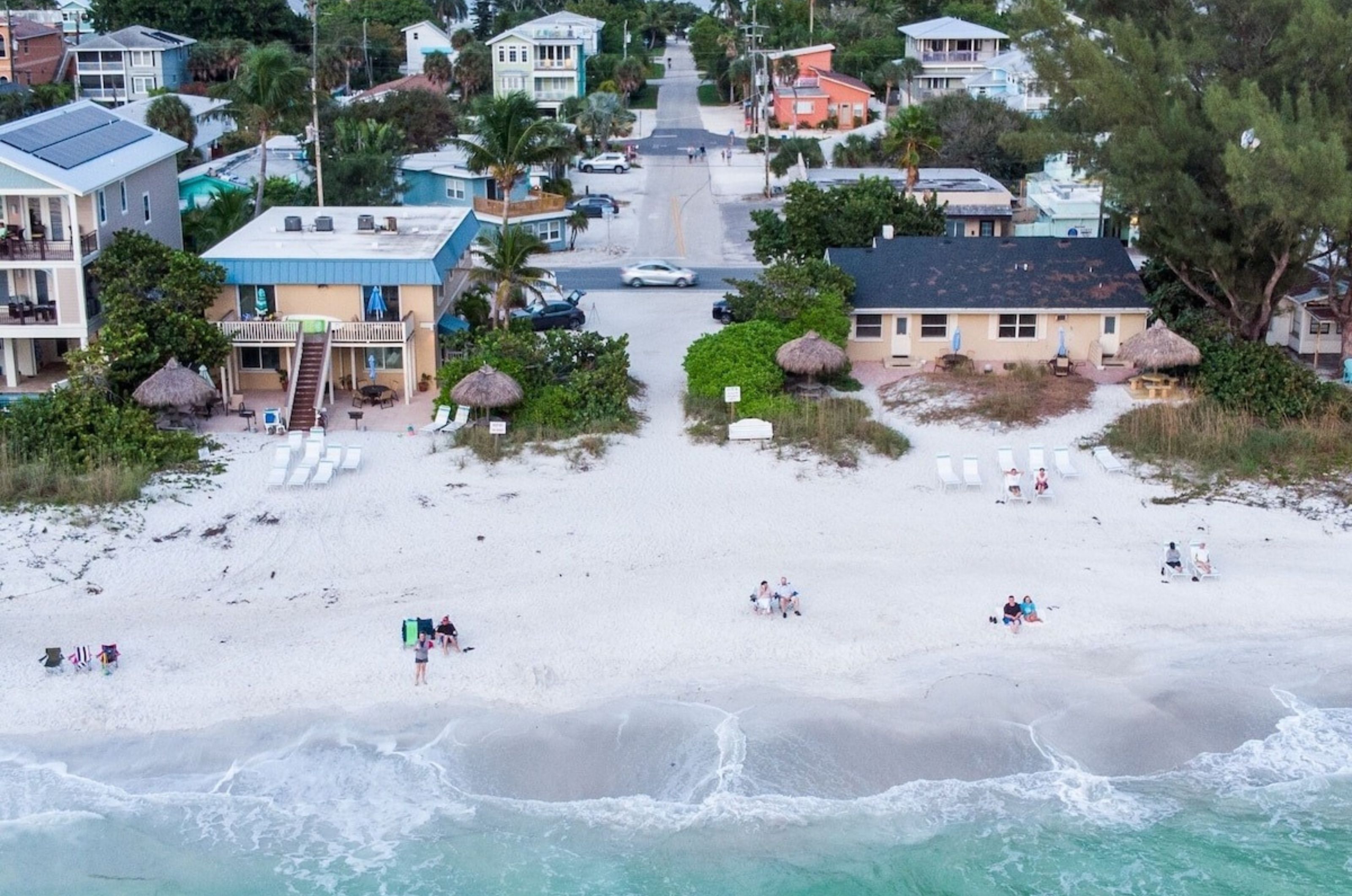 Aerial view of Seabreeze at Anna Maria Island in Bradenton Beach Florida 