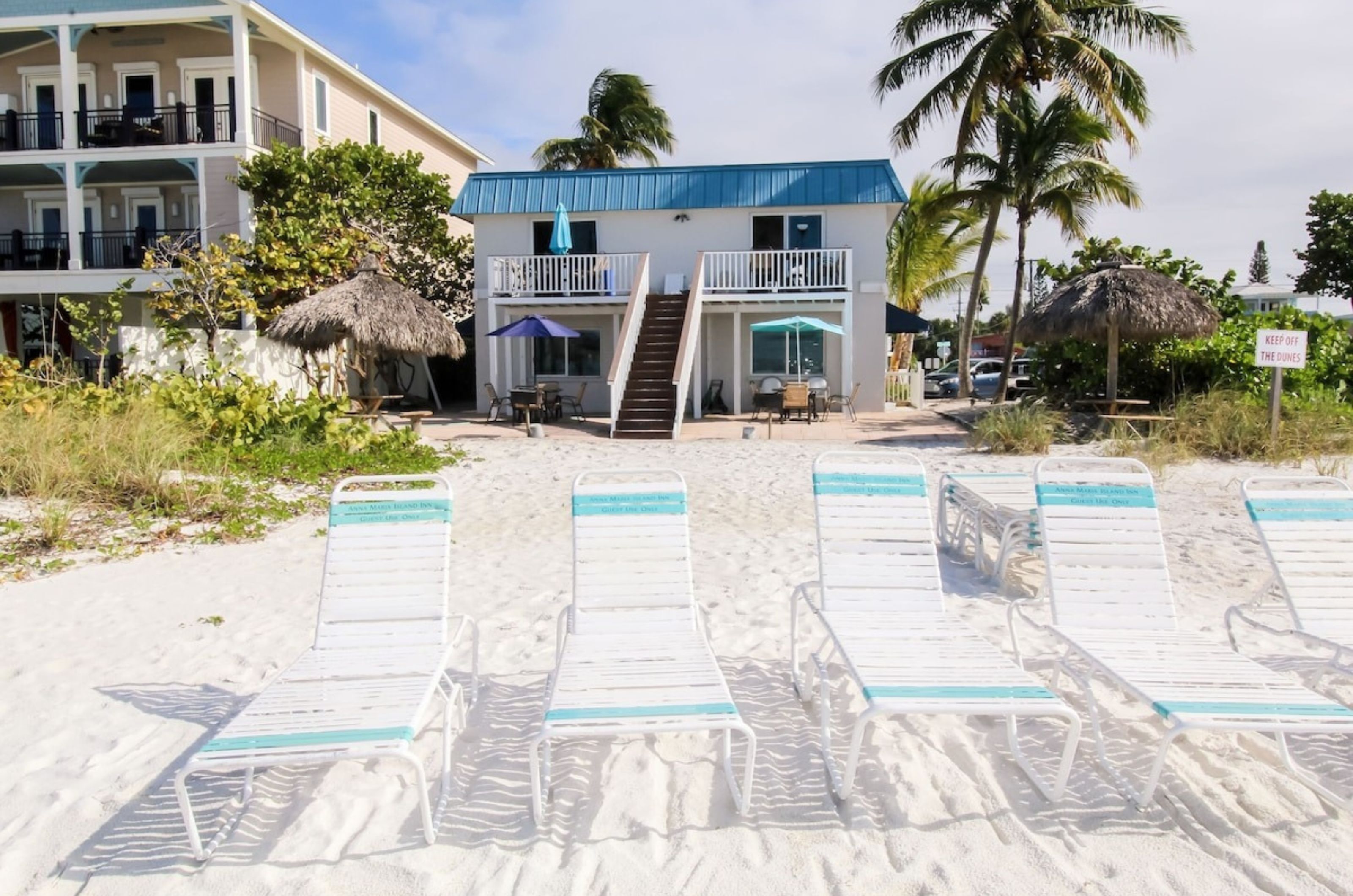 View from the beach of Anna Maria Island Inn in Bradenton Beach Florida 