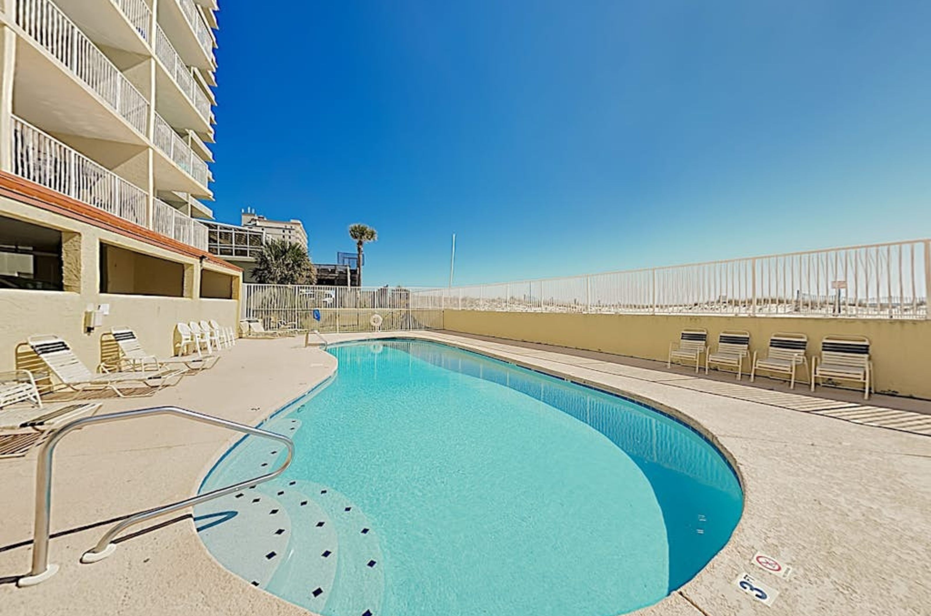 The beachside pool in front of Clearwater Condos in Gulf Shores Alabama	