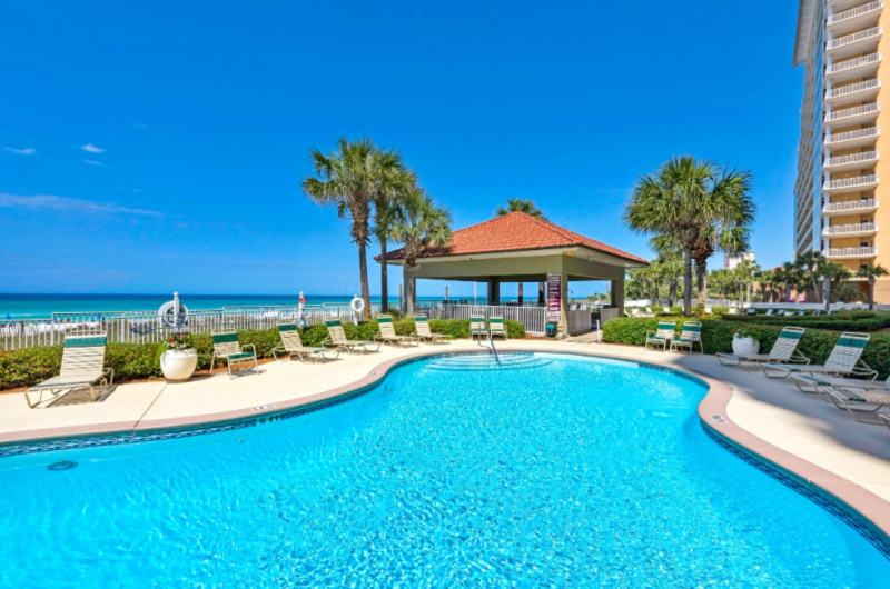 Large pool at Coral Reef Condos in Panama City Beach FL