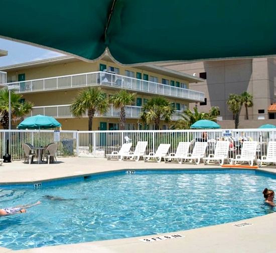 One of two pools at the Days Inn Pensacola Beachfront Hotel.