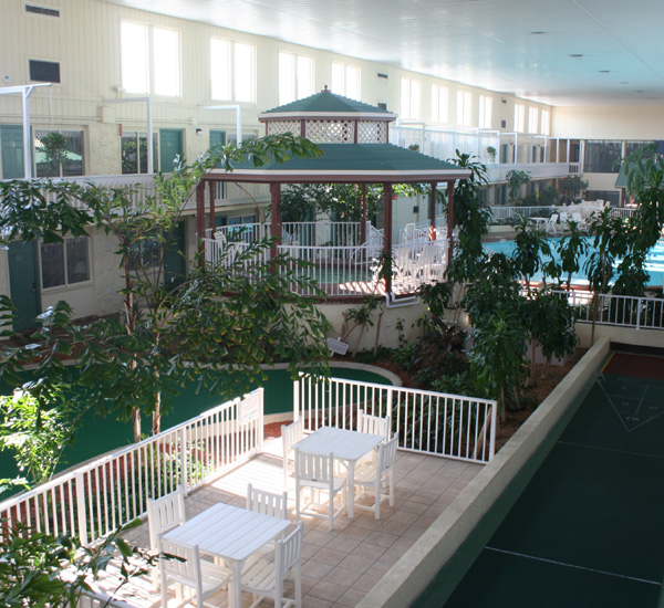 Three story atrium at Club Destin Resort in Destin Florida