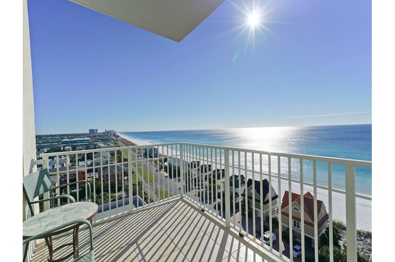 Nice view of the water from the corner unit at Leeward Key Condominiums in Destin Florida