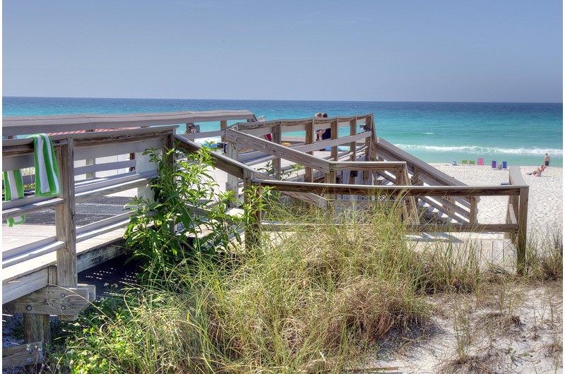 Easy walk over to the beach at TOPS'L Beach Manor in Destin Florida