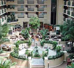 Atrium view from above at Embassy Suites Hotel Destin at Miramar Beach in Destin Florida