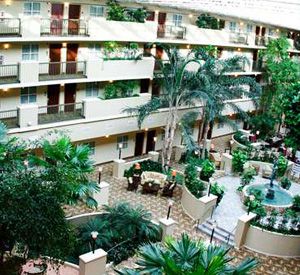 The atrium at Embassy Suites Hotel Destin at Miramar Beach in Destin Florida