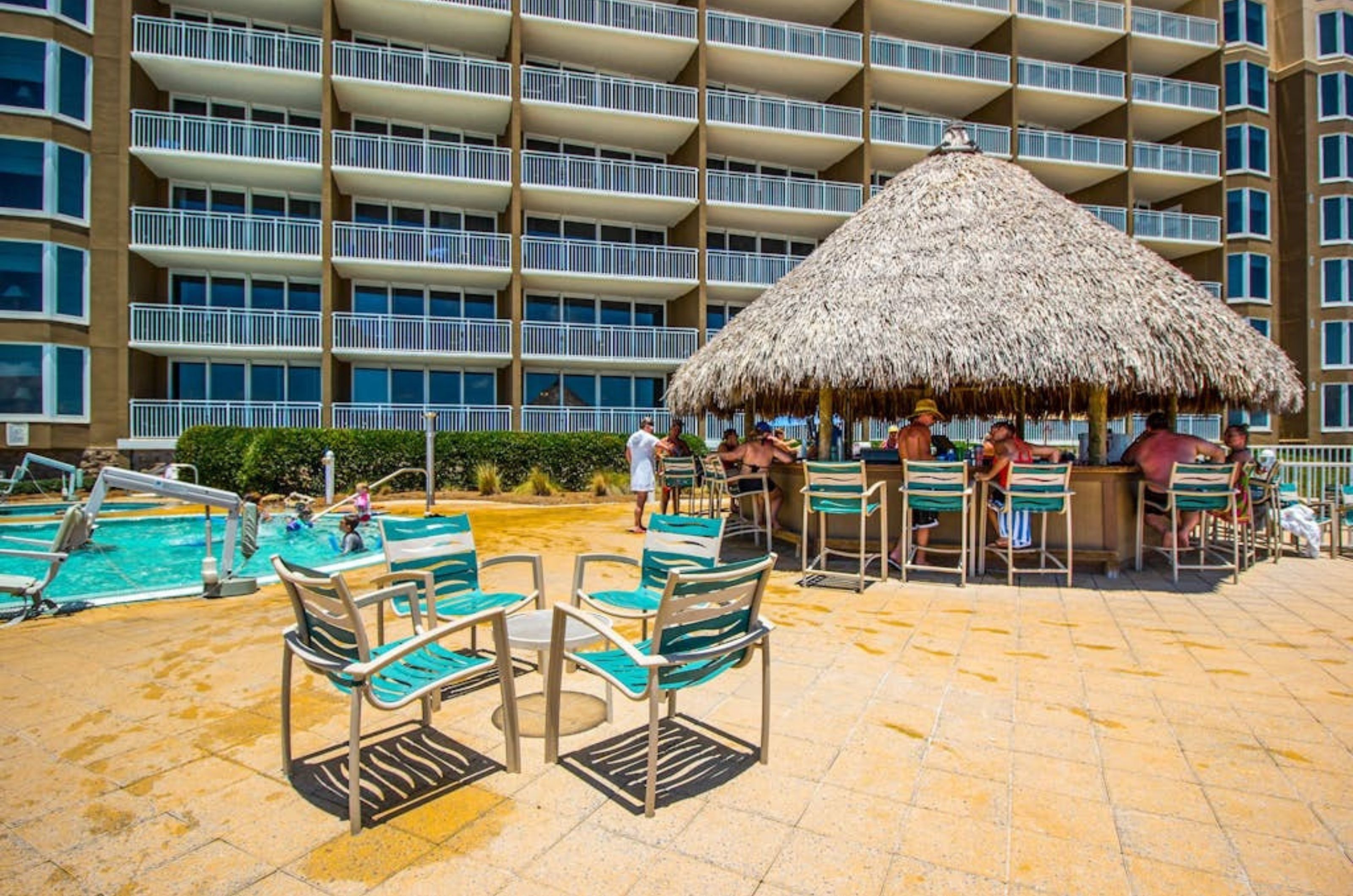 The poolside bar at Emerald Beach Resort in Panama City Beach Florida 