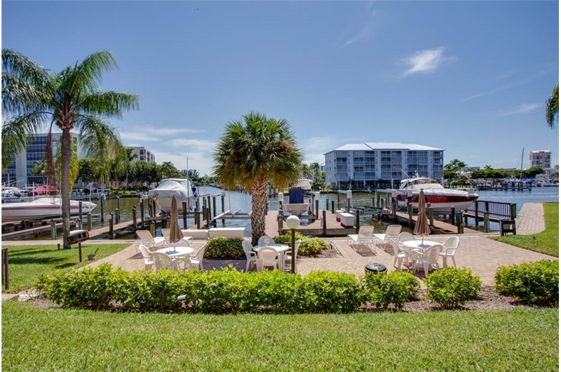 Lovely view of the boats and canal at Estero Yacht & Racquet in Fort Myers Beach Florida