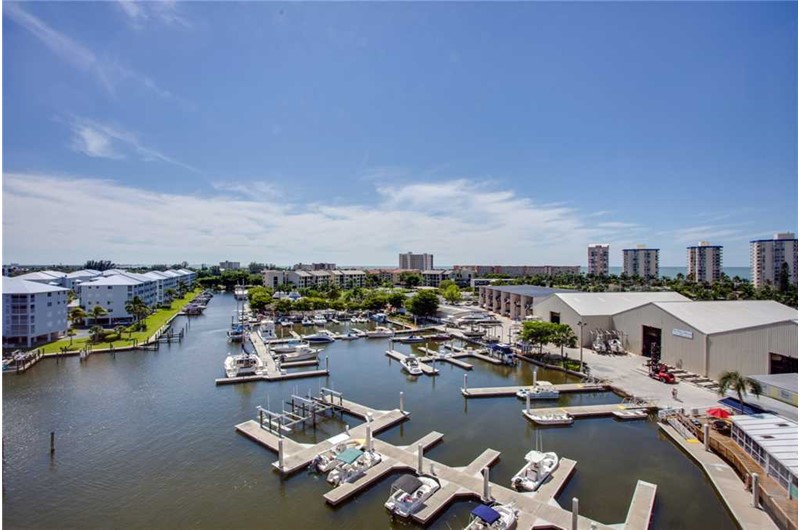 Birds eye view of Palm Harbor Condos in Fort Myers Beach FL
