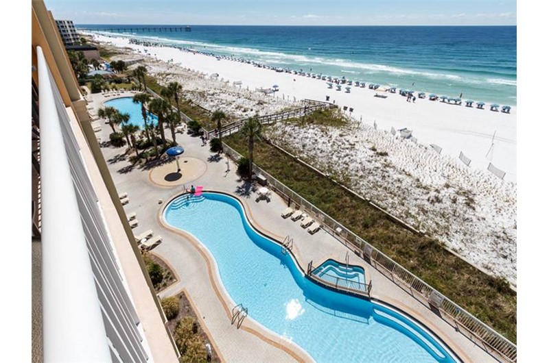 Nice view of pool from balcony at Azure in Fort Walton Beach Florida