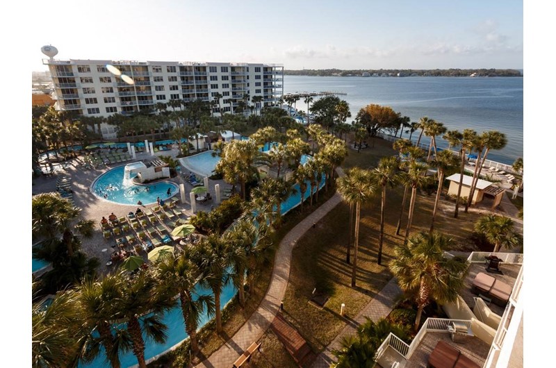 Lazy river and Gulf view at Destin West Beach & Bay Resort  in Fort Walton Florida