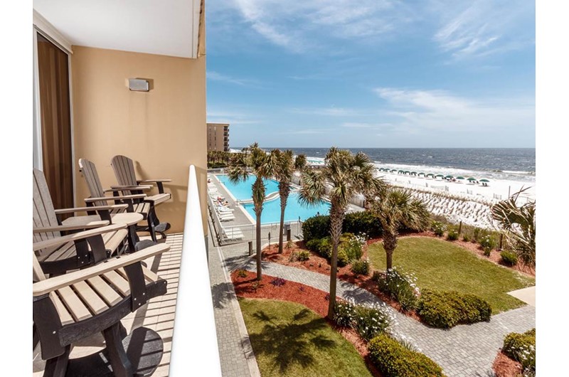 Great view of the beach  and grounds from Waters Edge Condos in Fort Walton FL