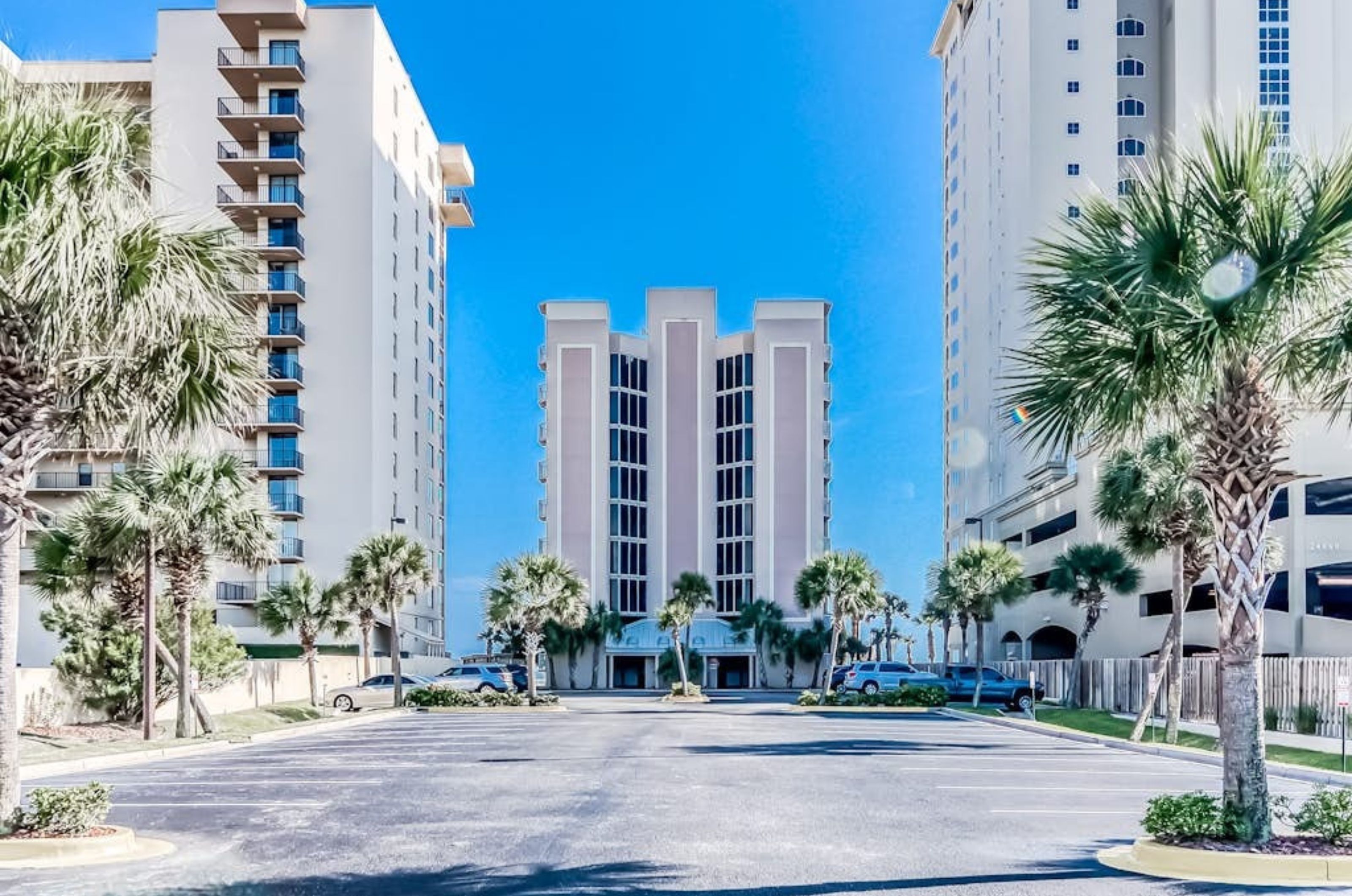 View from the street of Four Winds in Orange Beach Alabama 