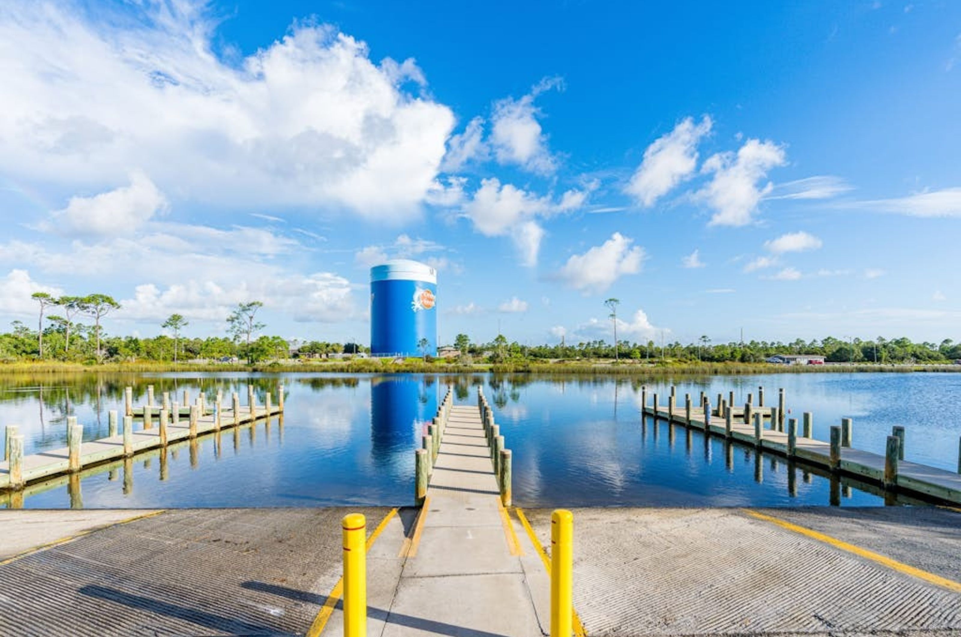 The on-site boat launch at Grand Caribbean in Orange Beach Alabama	