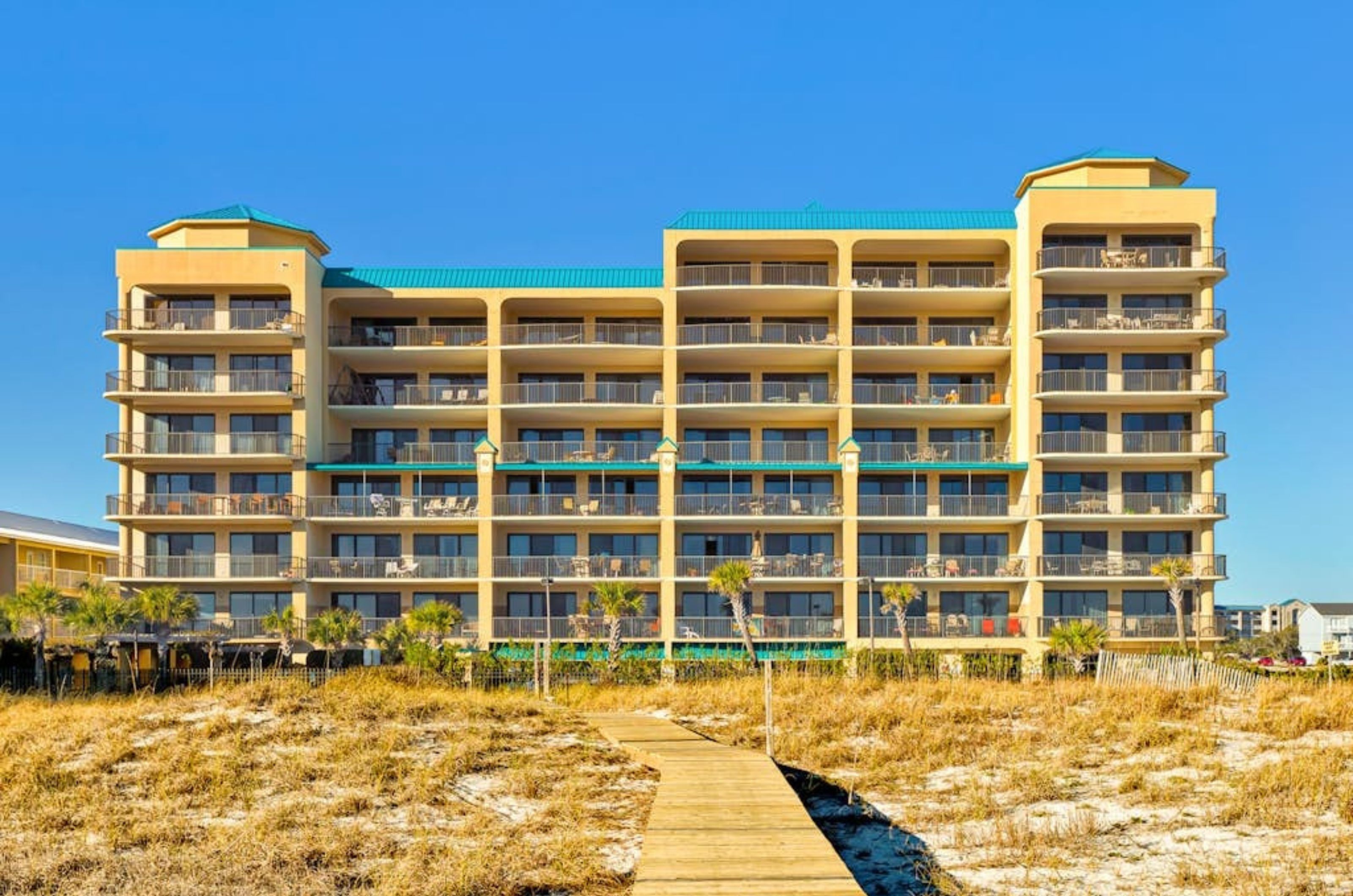 View from the beach of Grand Pointe in Orange Beach Alabama 