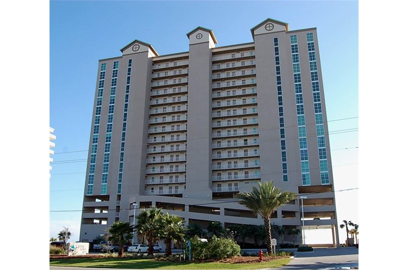 Street view of Crystal Shores West Condo in Gulf Shores AL