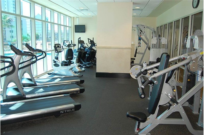 Nice workout room at Crystal Towers Gulf Shores