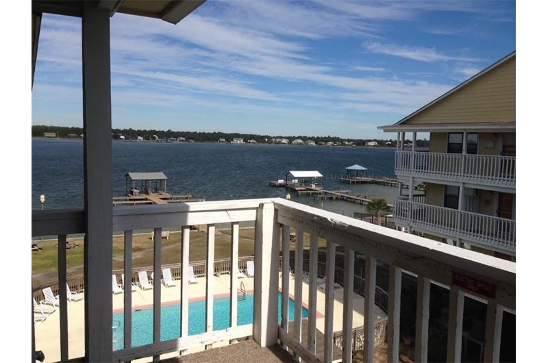 Deck view of water from Lagoon Run in Gulf Shores Alabama