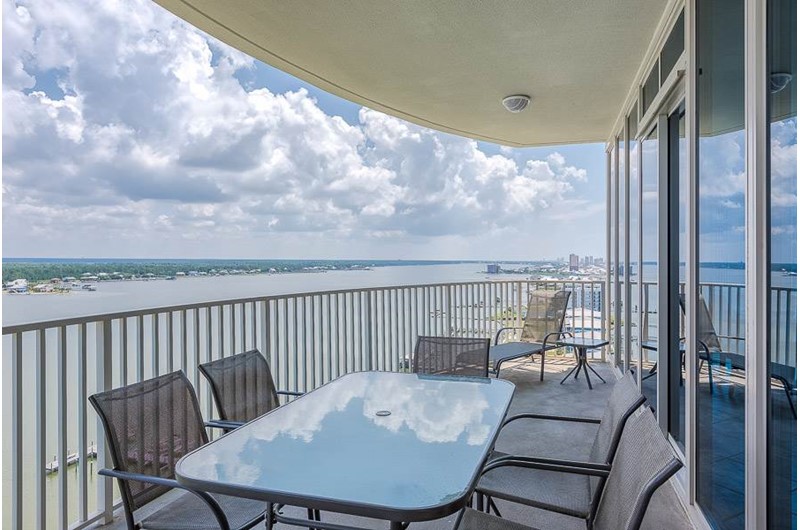 Lovely balcony at Lagoon Tower in Gulf Shores Alabama