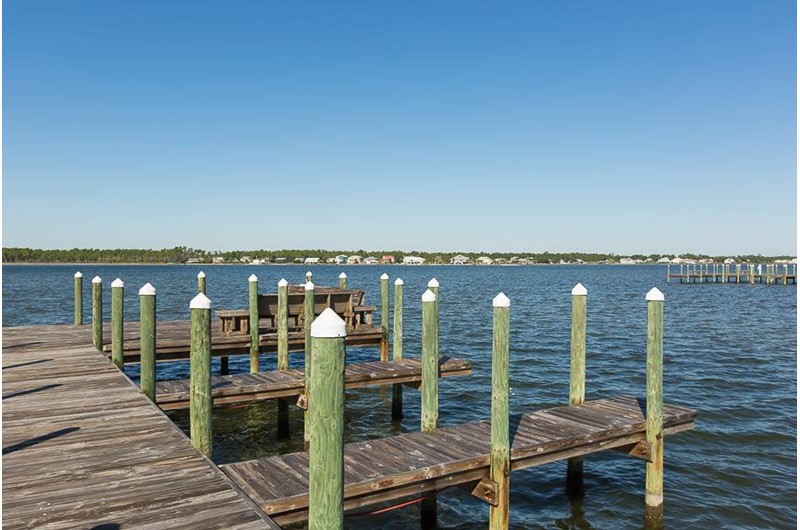 Dock at Lagoon Tower in Gulf Shores Alabama