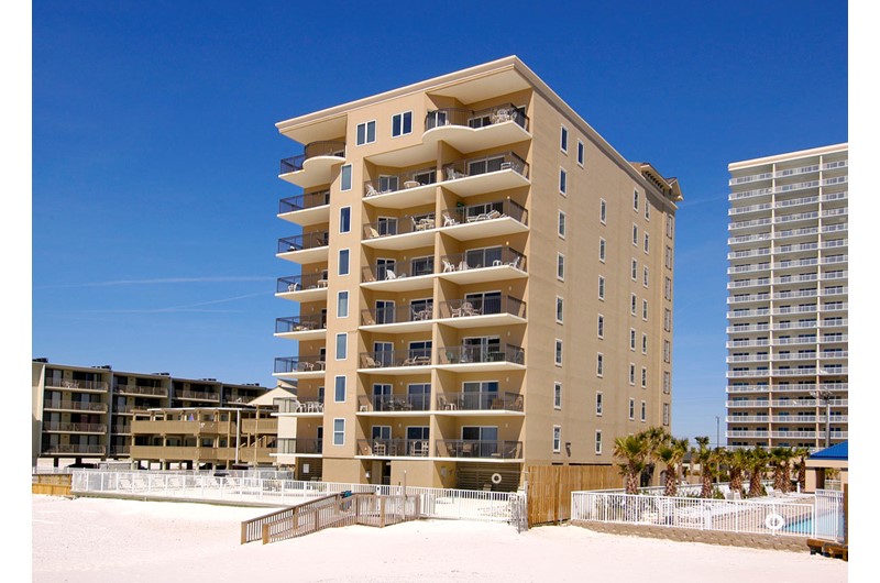 Legacy Gulf Shores exterior view from the beach