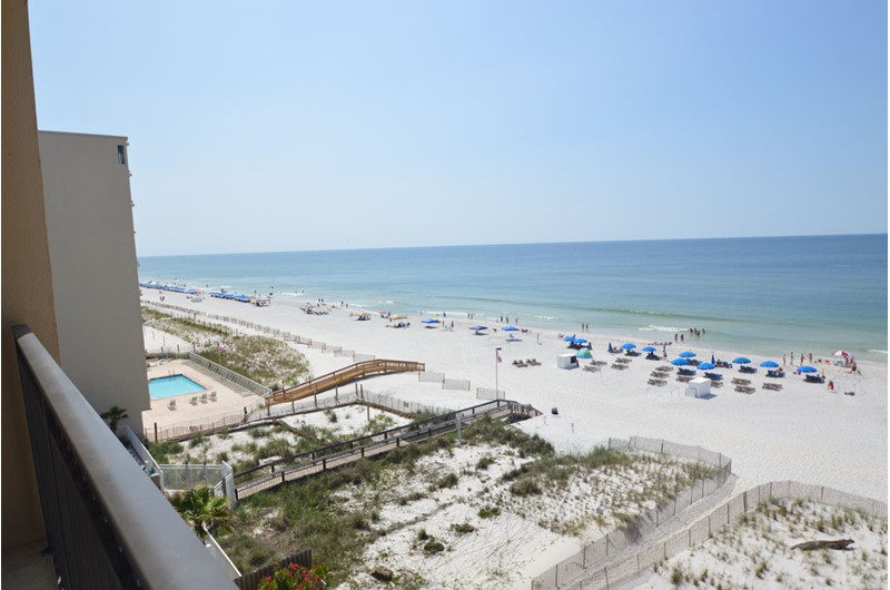 Panoramic view of the beach and Gulf at Legacy Gulf Shores