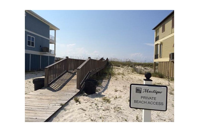 Beach access at Mustique in Gulf Shores Alabama