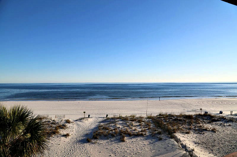 View of Beach from balcony at Southern Sands in Gulf Shores AL