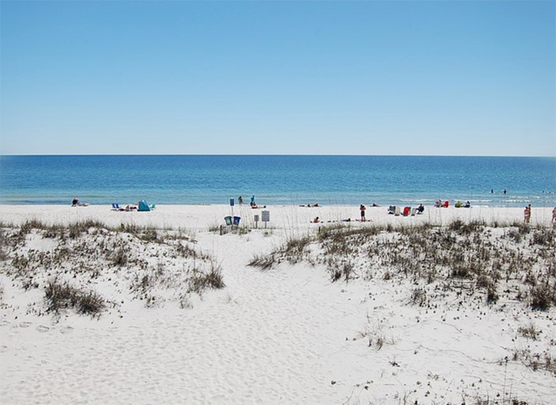 Walk straight out to the beach from Spyglass in Gulf Shores Alabama