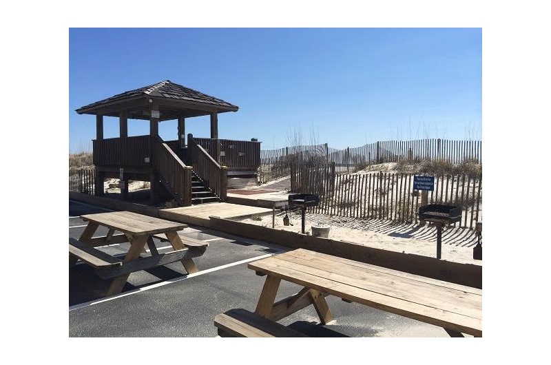 Grill area at The Beach Front Condos in Gulf Shores Alabama