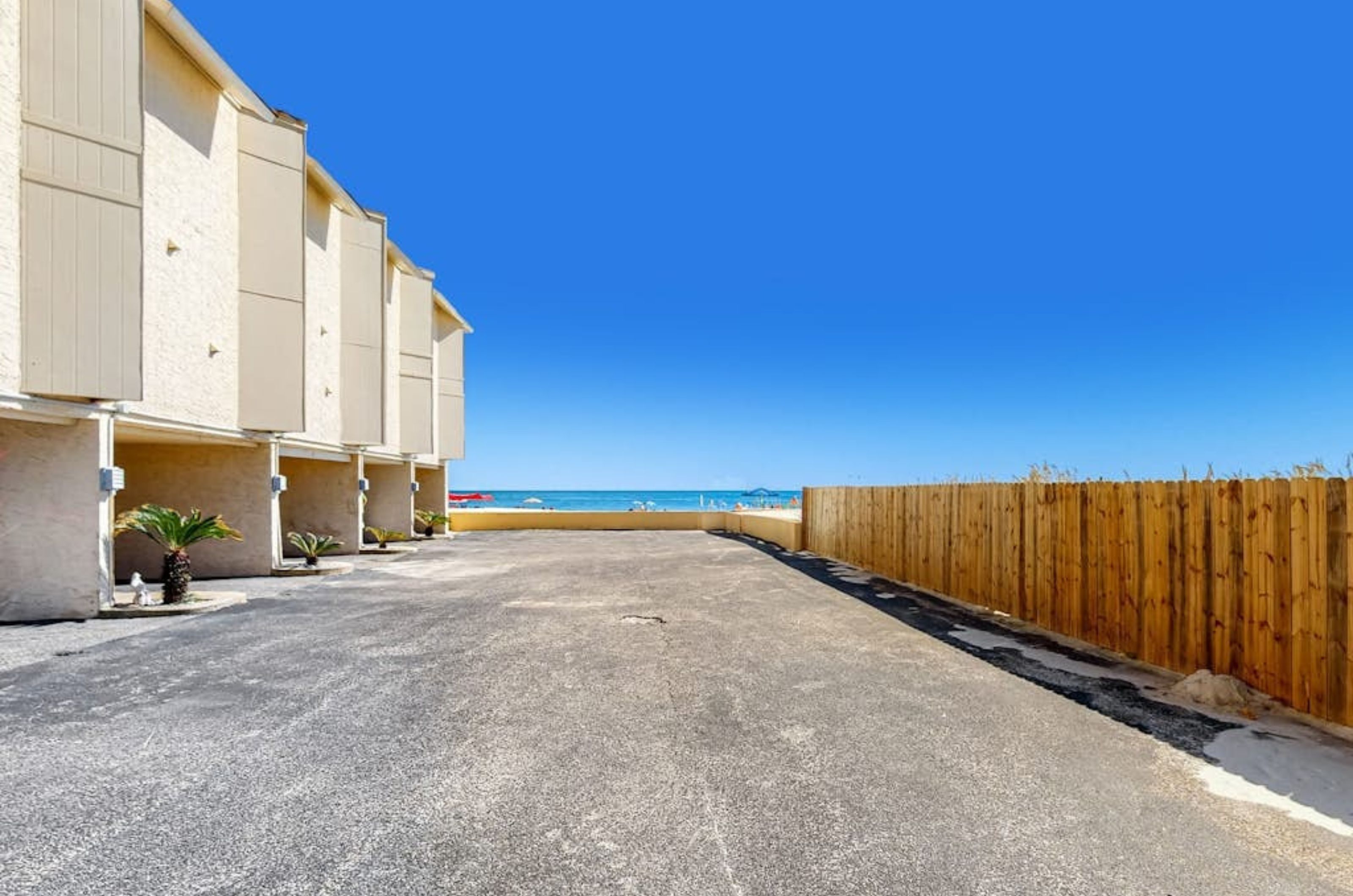 The road next to the covered parking units at Gulfside Townhomes in Gulf Shores Alabama 