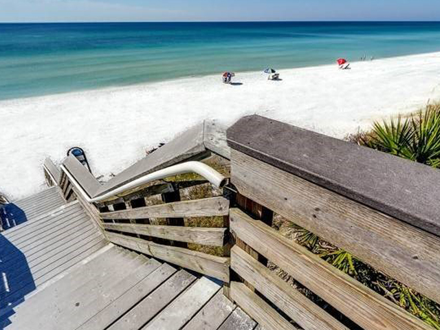 The beach is steps from Beachwood Villas in Seagrove Beach FL