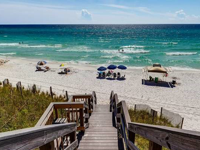 The beach is just steps from Dune Villas Santa Rosa Beach FL