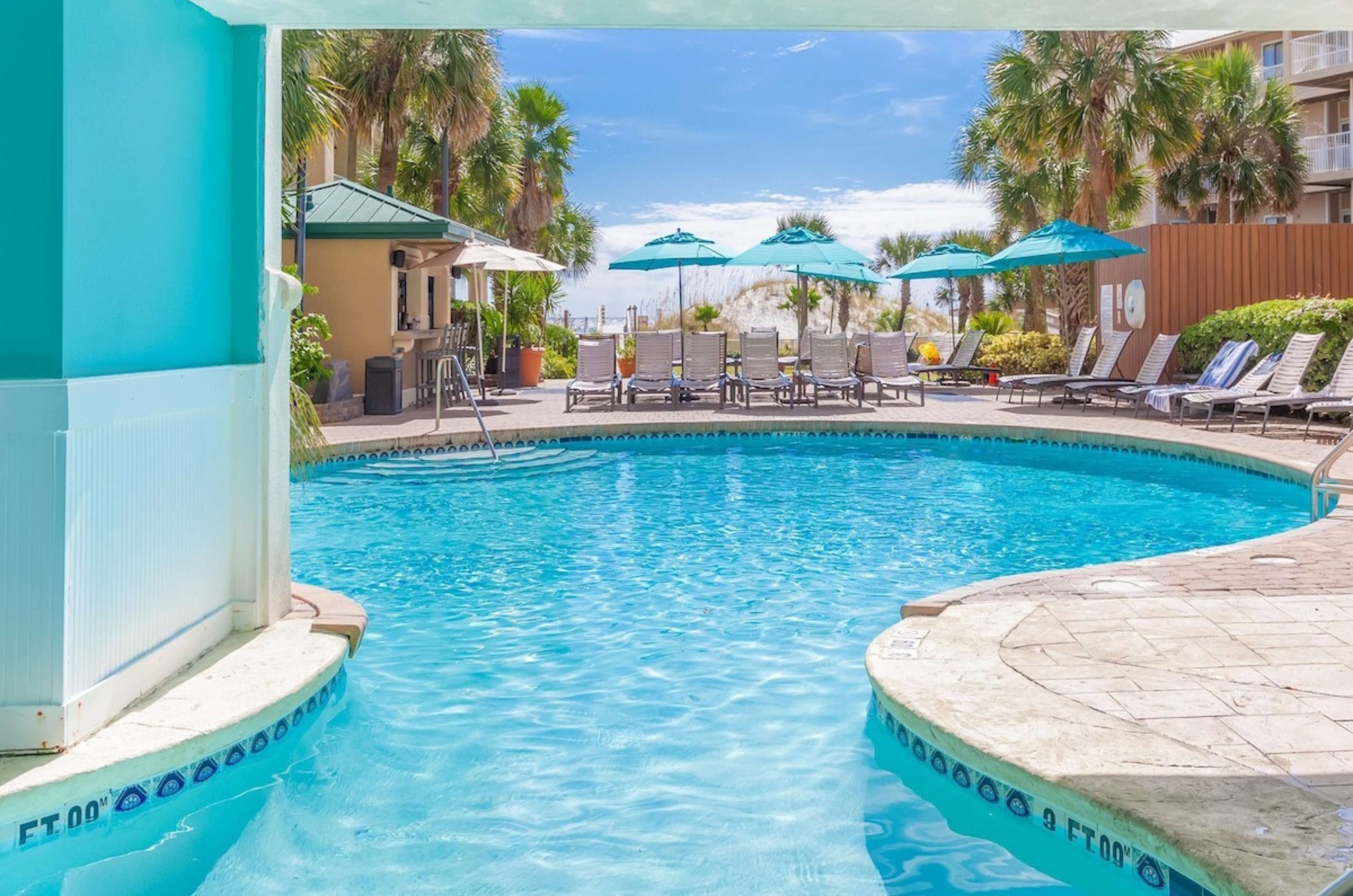 The indoor and outdoor swimming pool at Hilton Garden Inn in Orange Beach Alabama 