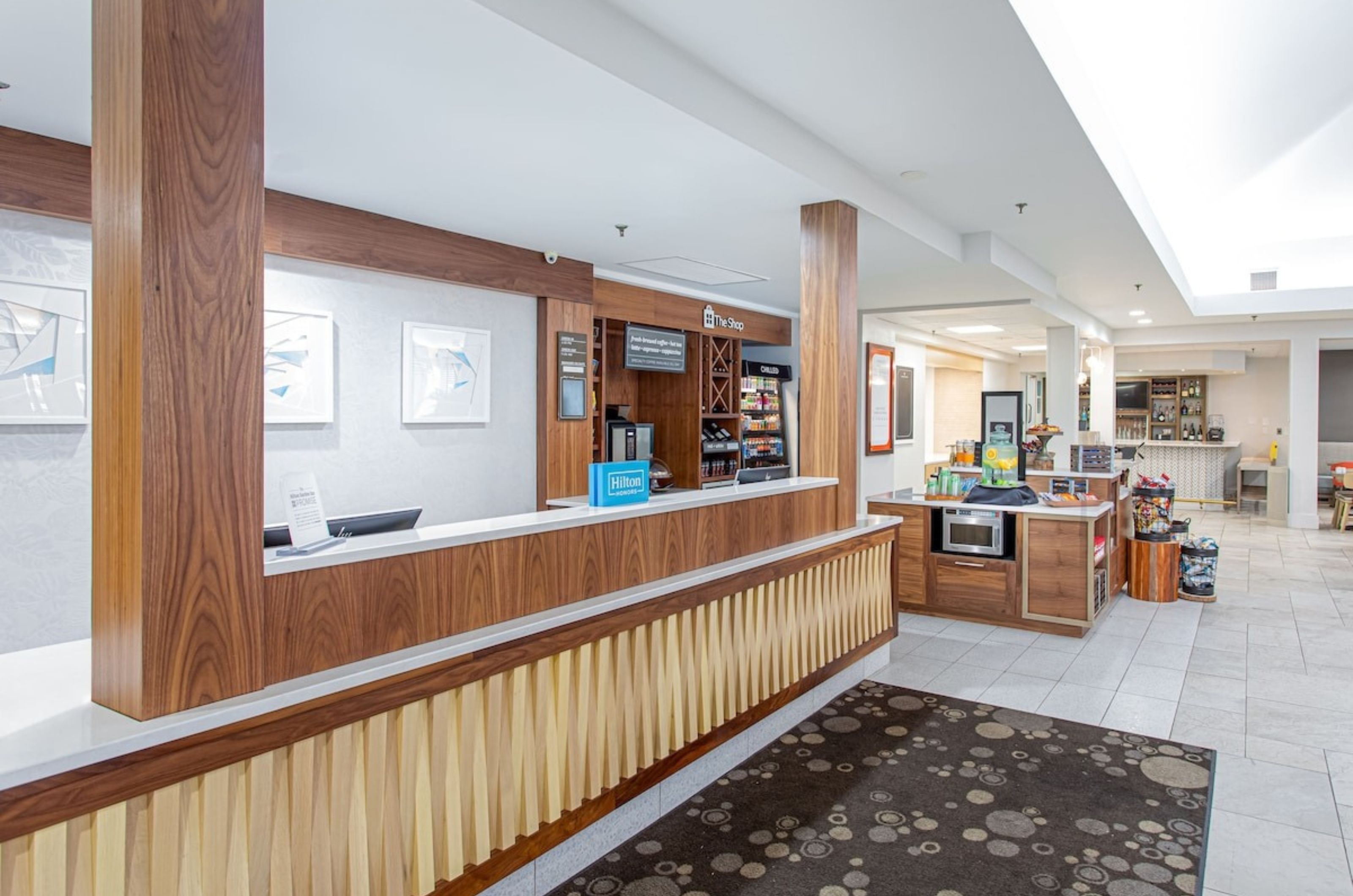 The 24/7 reception desk and lobby at Hilton Garden Inn in Orange Beach Alabama 