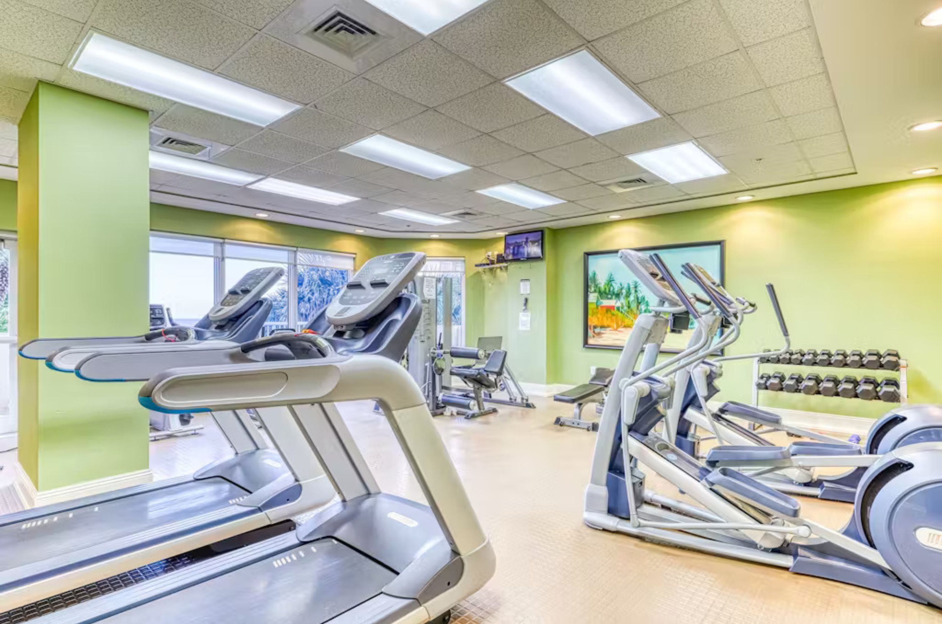 Strength and cardio equipment in the fitness center	