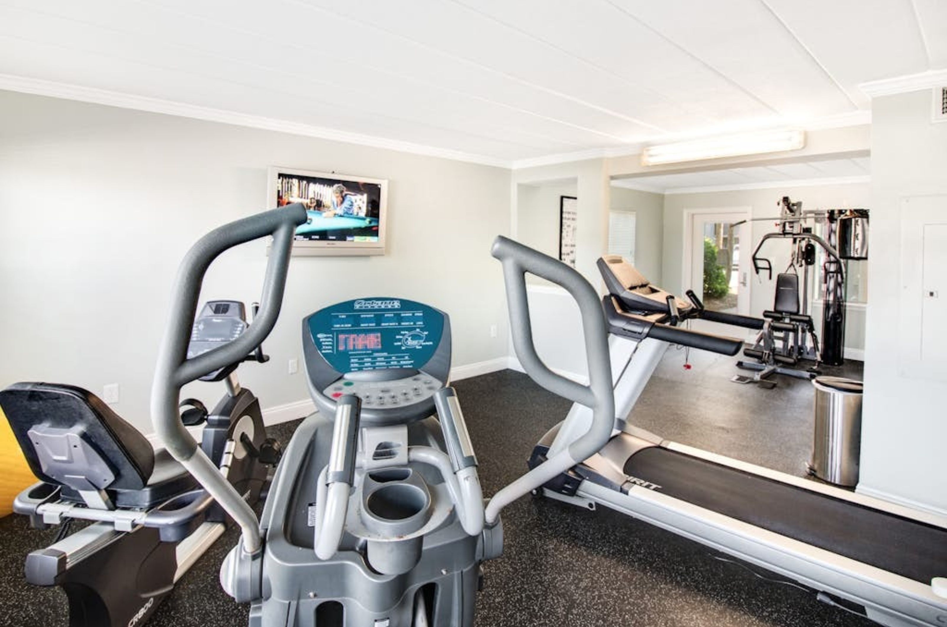 Cardio equipment in the gym at Island Echos Condos