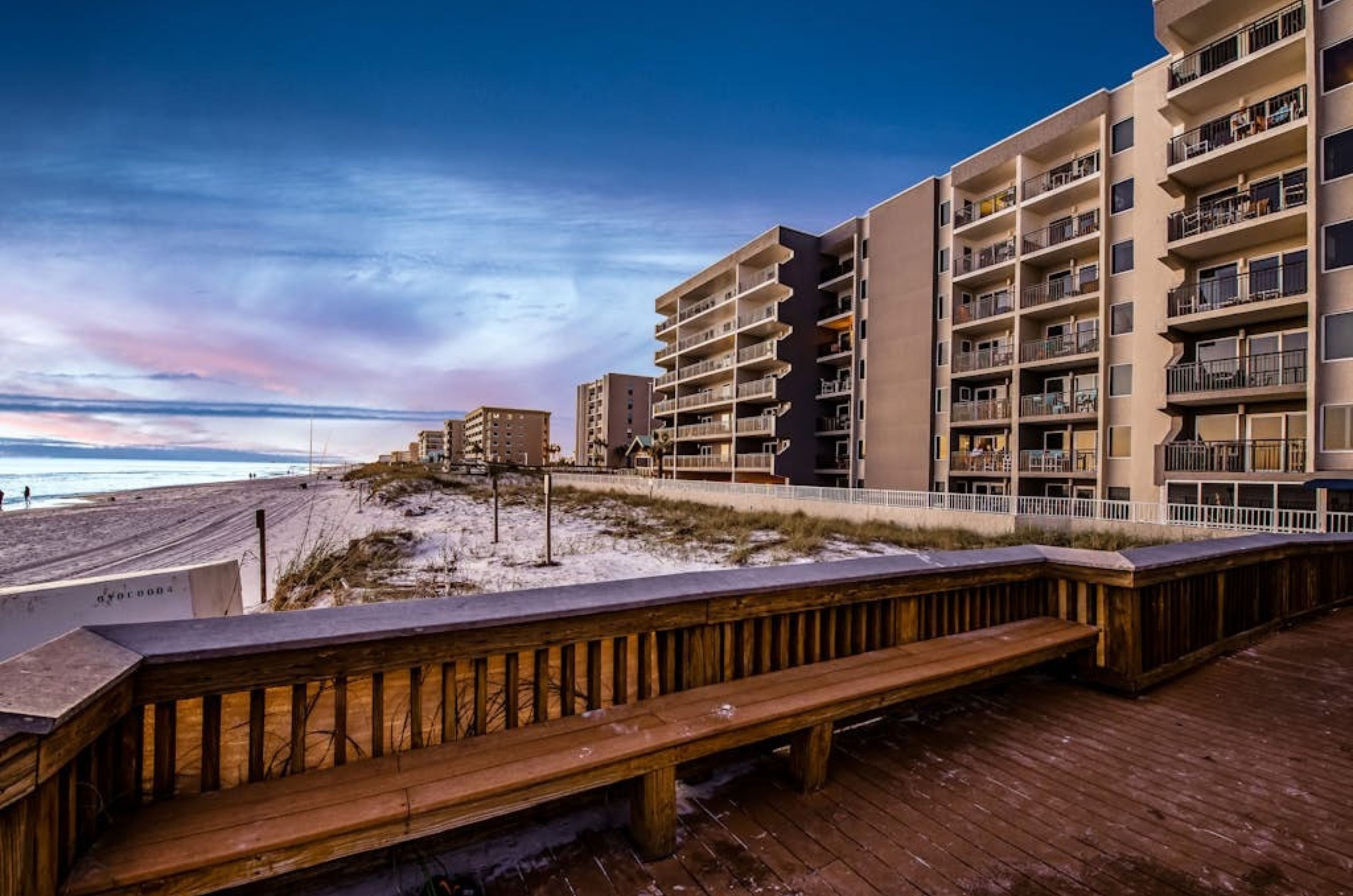 View from the beach of Island Echos Condominiums in Fort Walton Beach Florida 