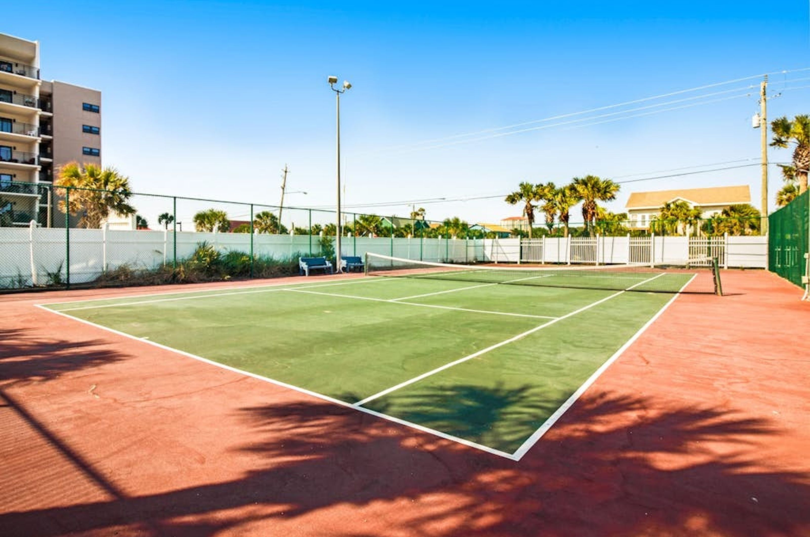 The outdoor tennis courst at Island Echos in Fort Walton Beach Florida 