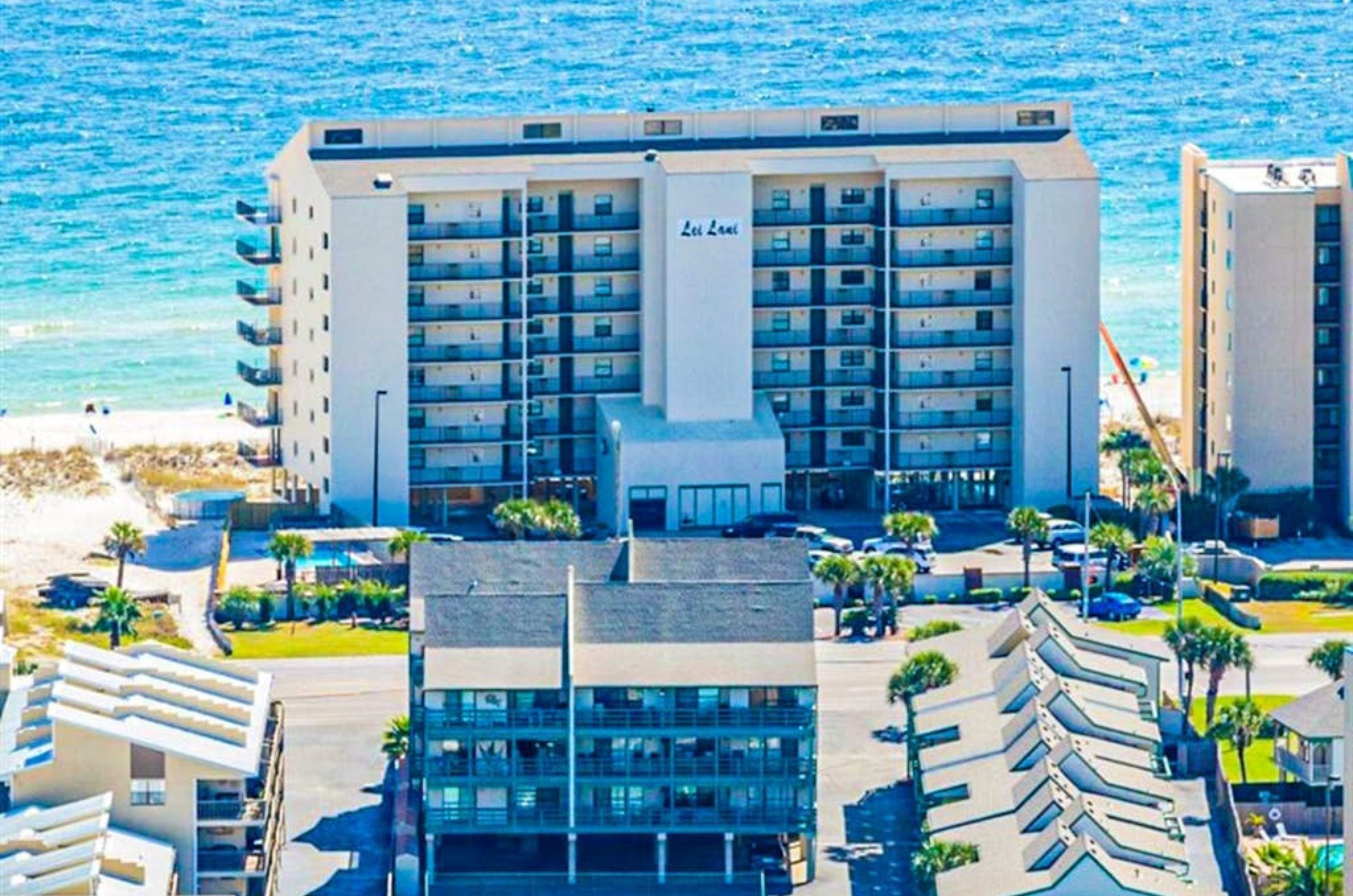 Birds eye view of Lei Lani Tower and Village in Orange Beach Alabama 