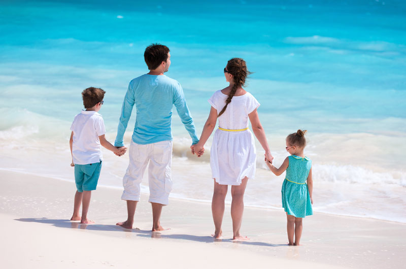 Family beach shot