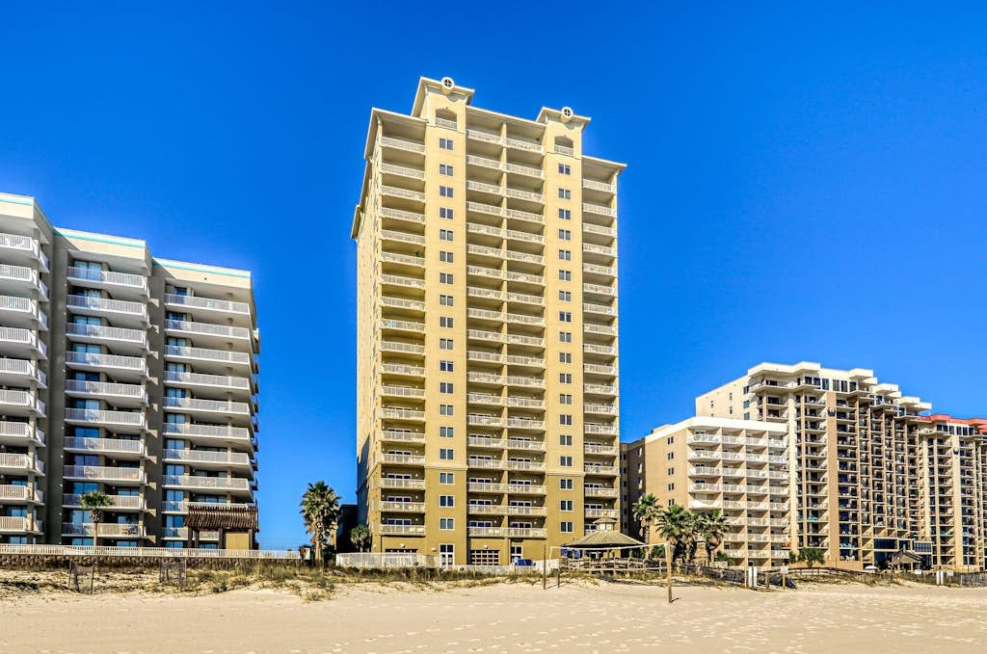 View from the beach of Escapes to the Shores in Orange Beach Alabama 