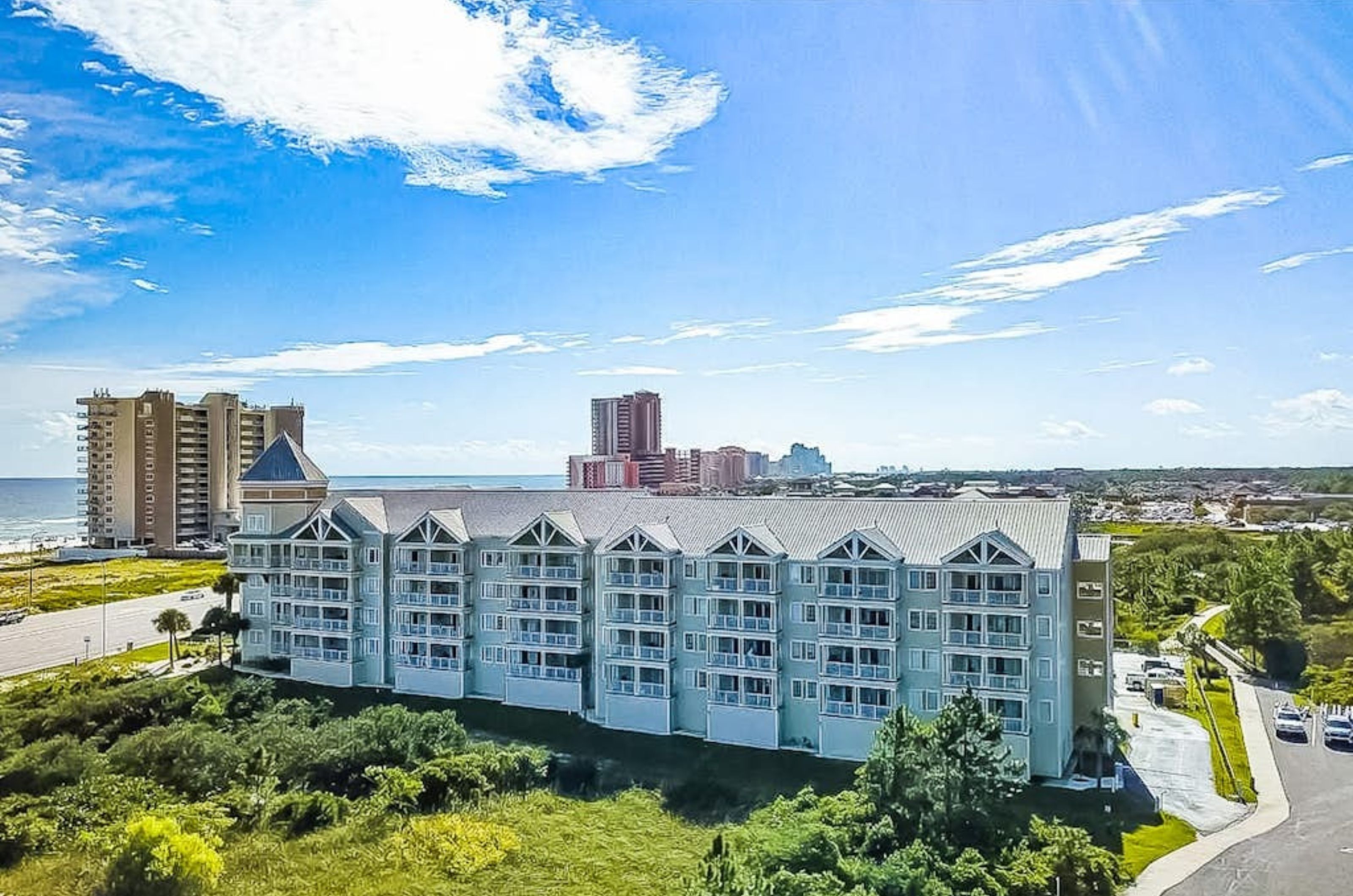 Birds eye view of Grand Caribbean in Orange Beach Alabama 