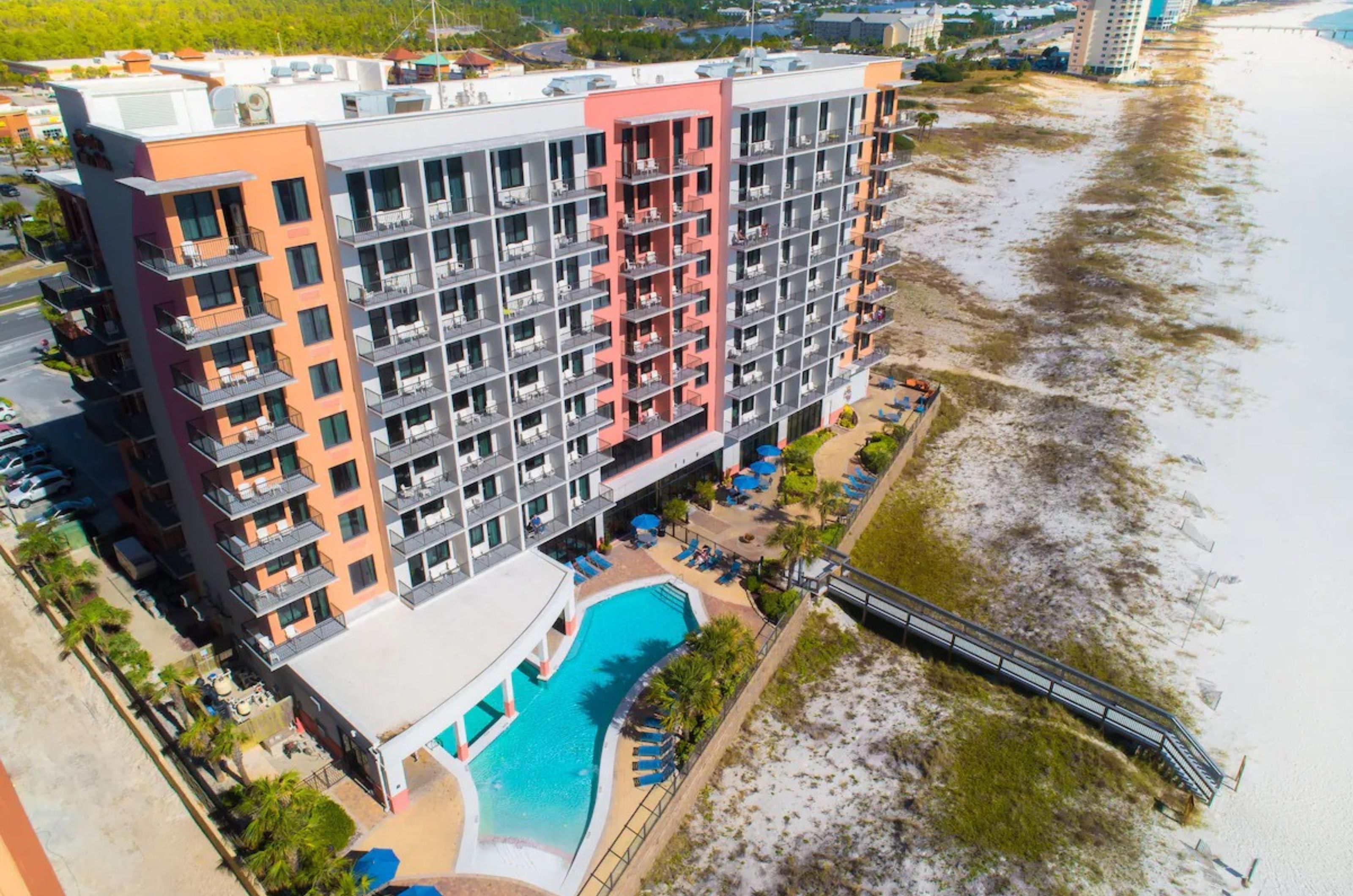 Aerial view of Hampton Inn & Suites property on Orange Beach