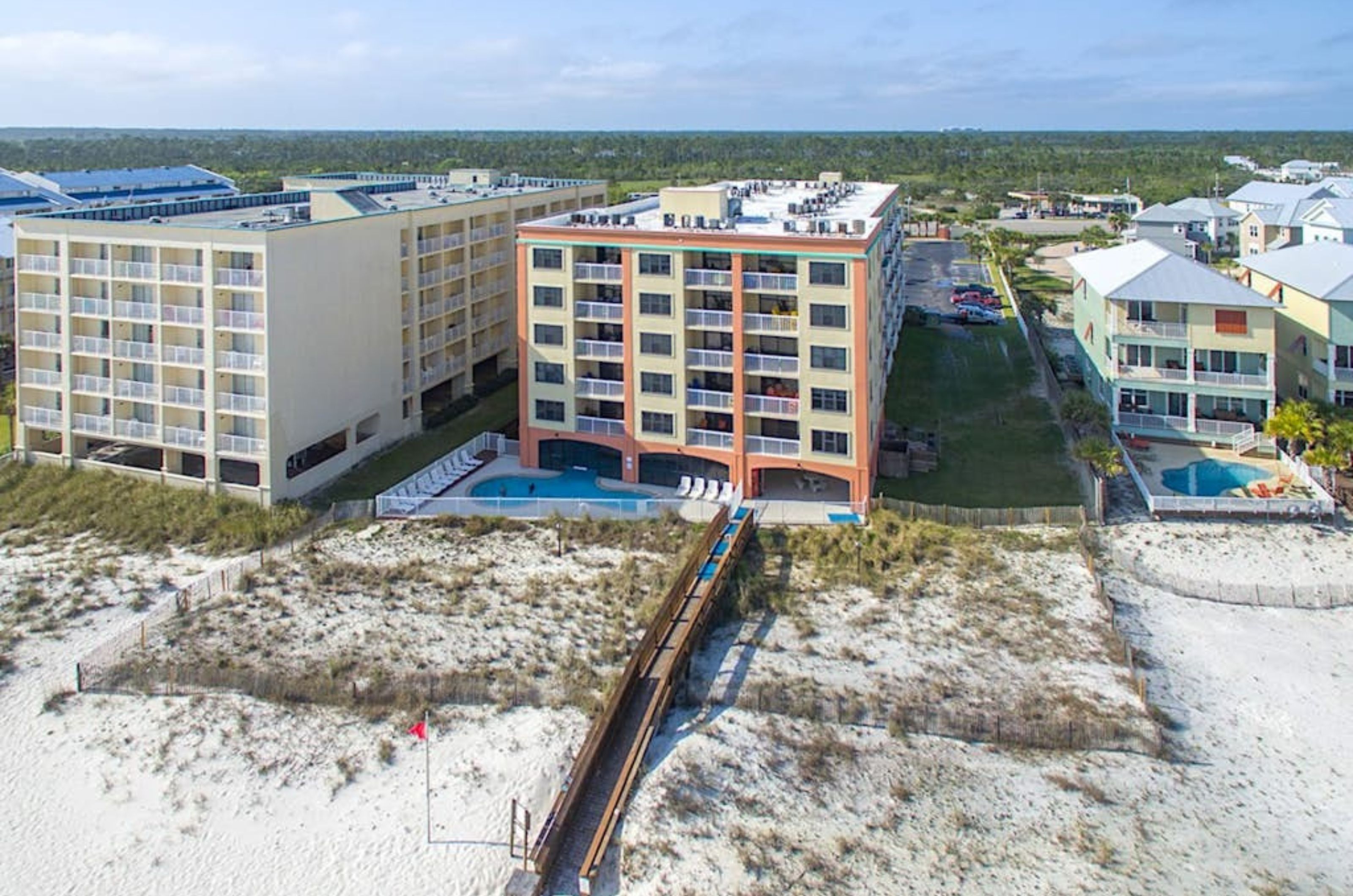 Birds eye view of Harbour Place on the coast in Orange Beach Alabama 