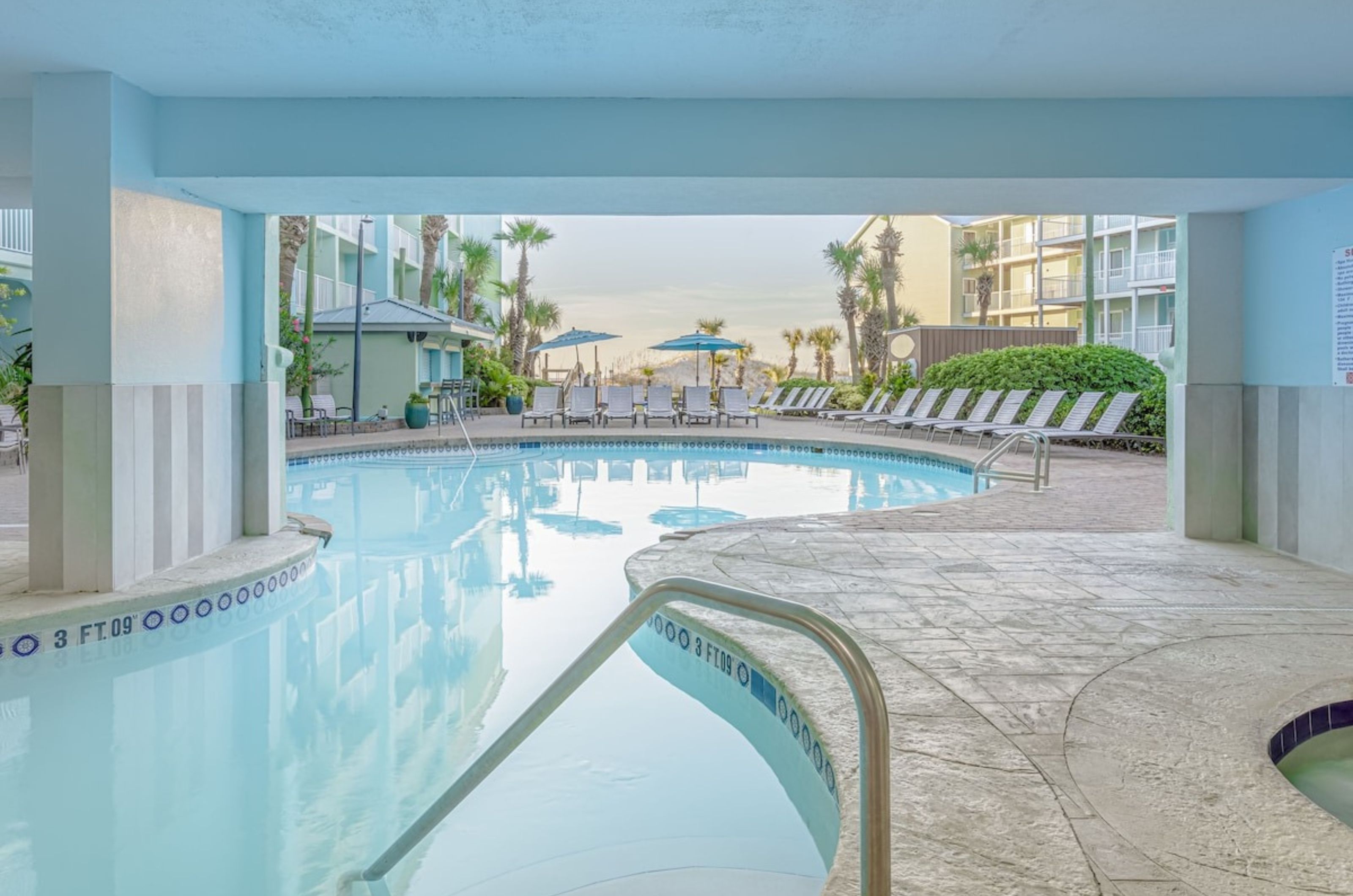 The indoor and outdoor pool at Hilton Garden Inn in Orange Beach Alabama	