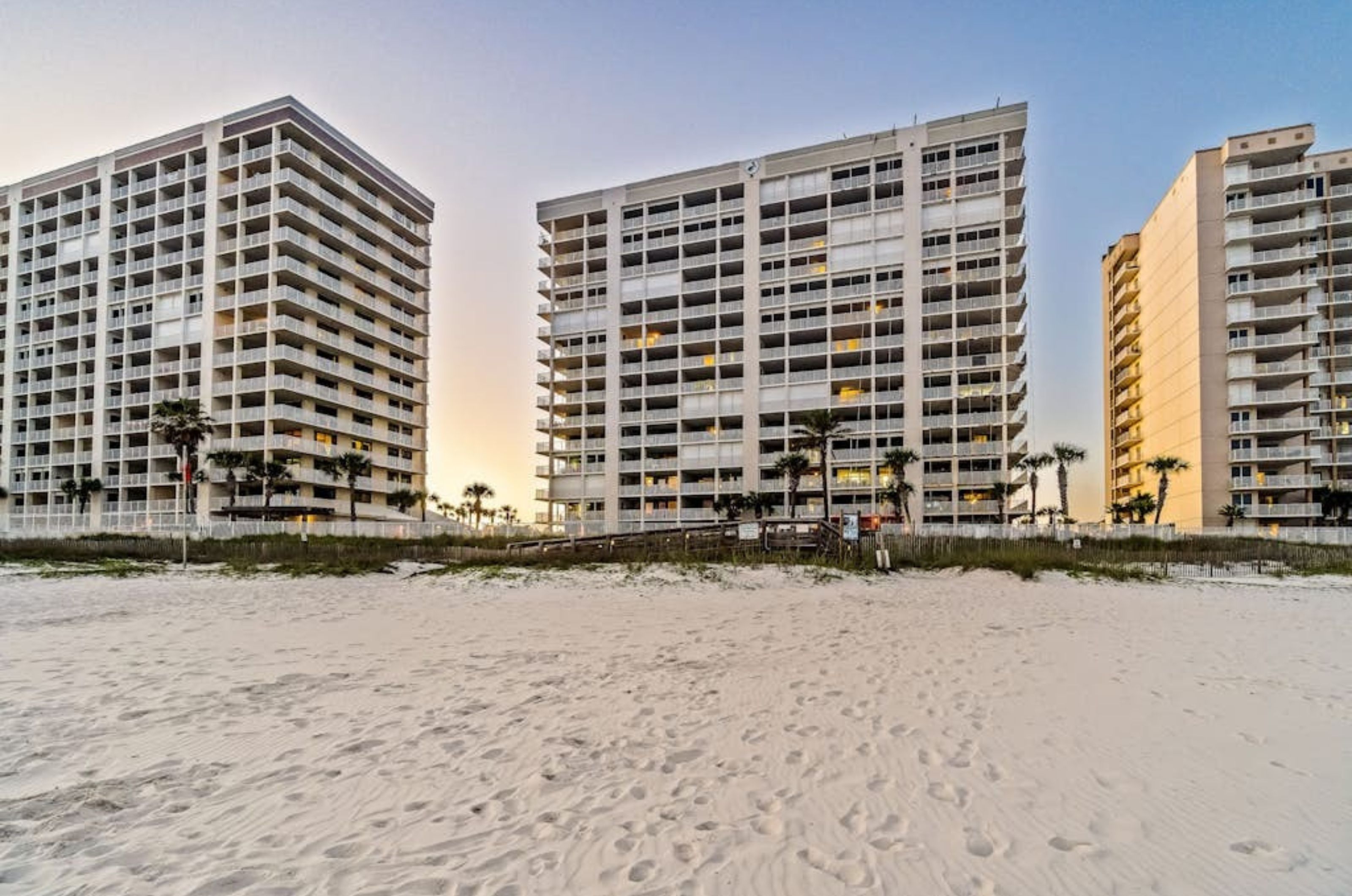 View from the beach of Pelican Pointe in Orange Beach Alabama 